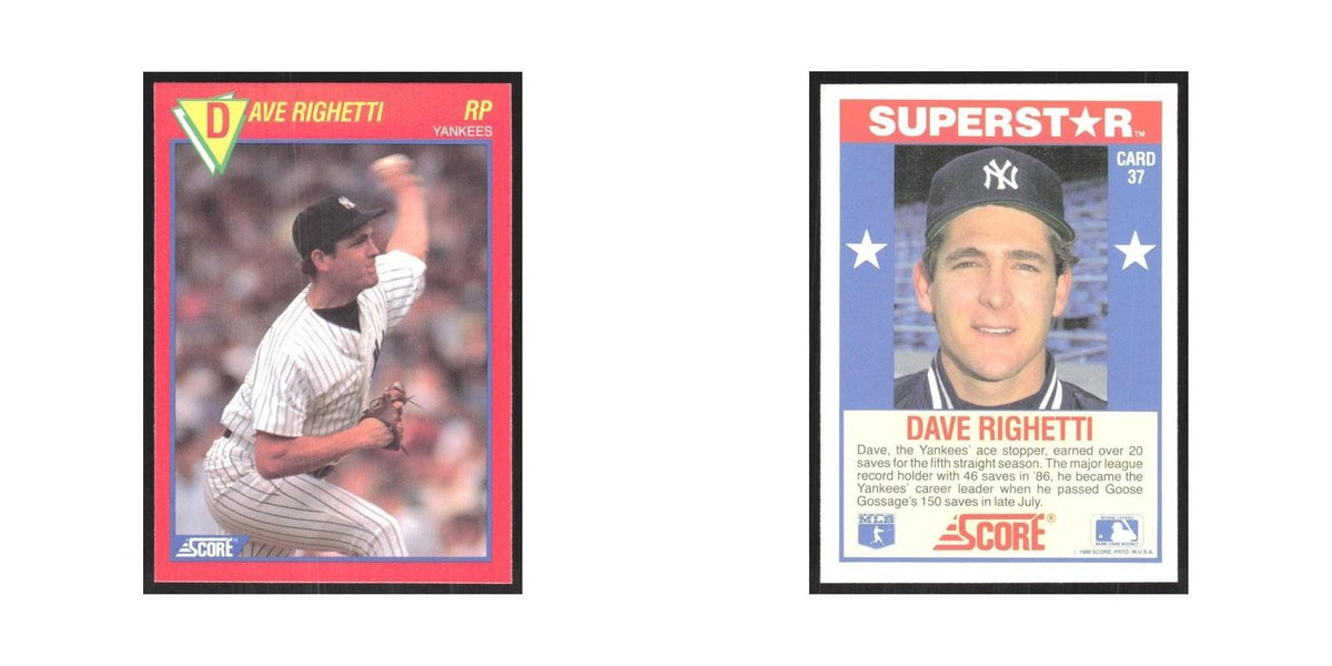 1989 Score Superstars Dave Righetti Yankees #37