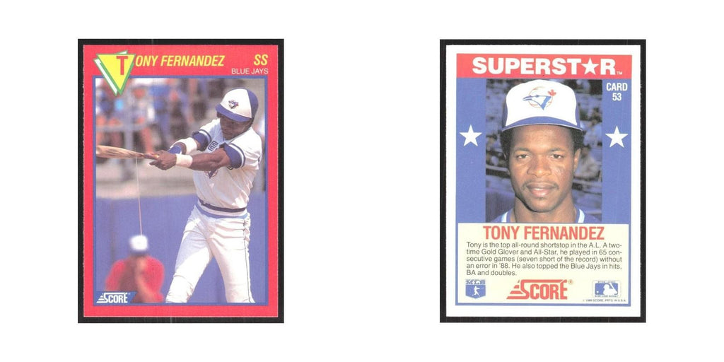 1989 Score Superstars Tony Fernandez Blue Jays #53