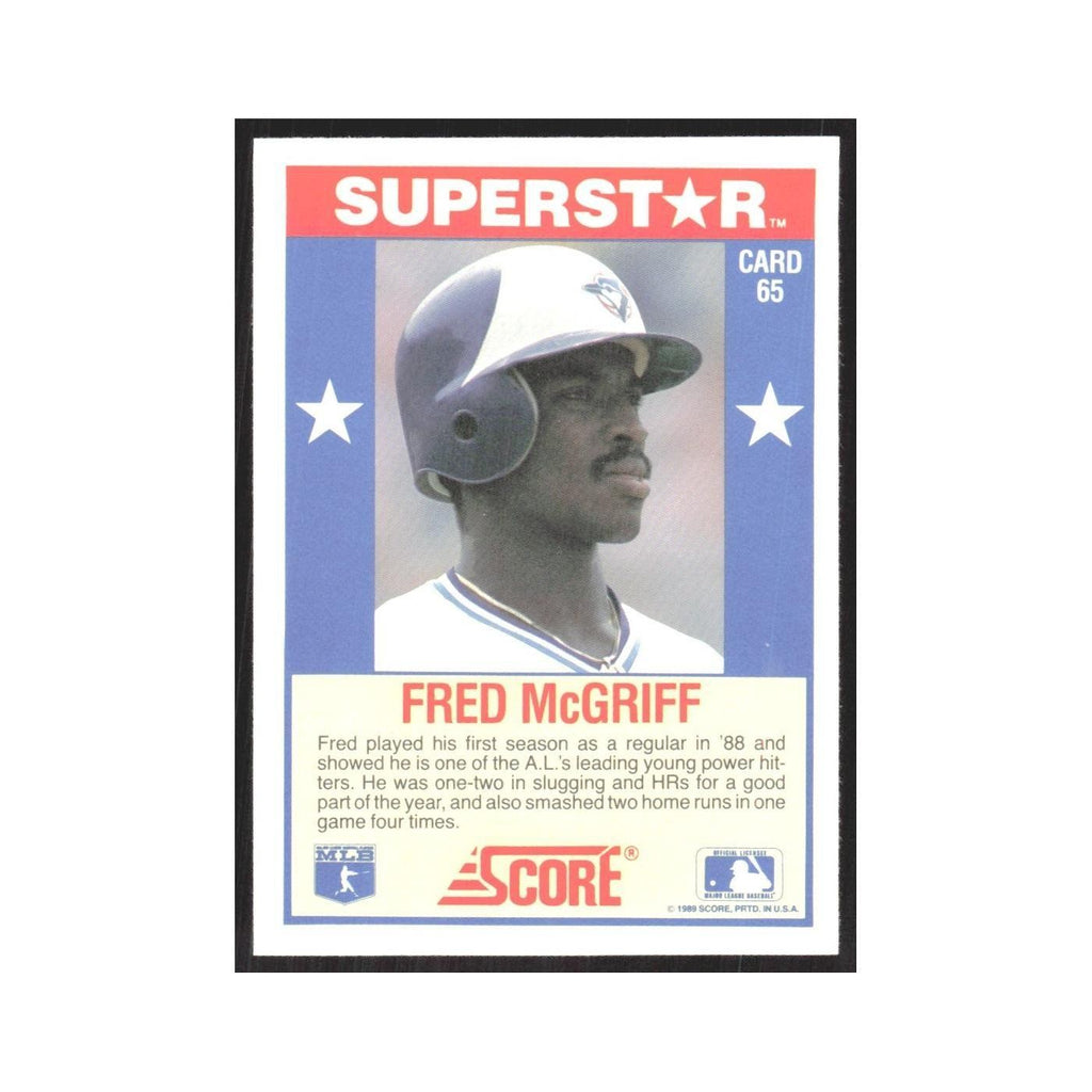 1989 Score Superstars Fred McGriff Blue Jays #65