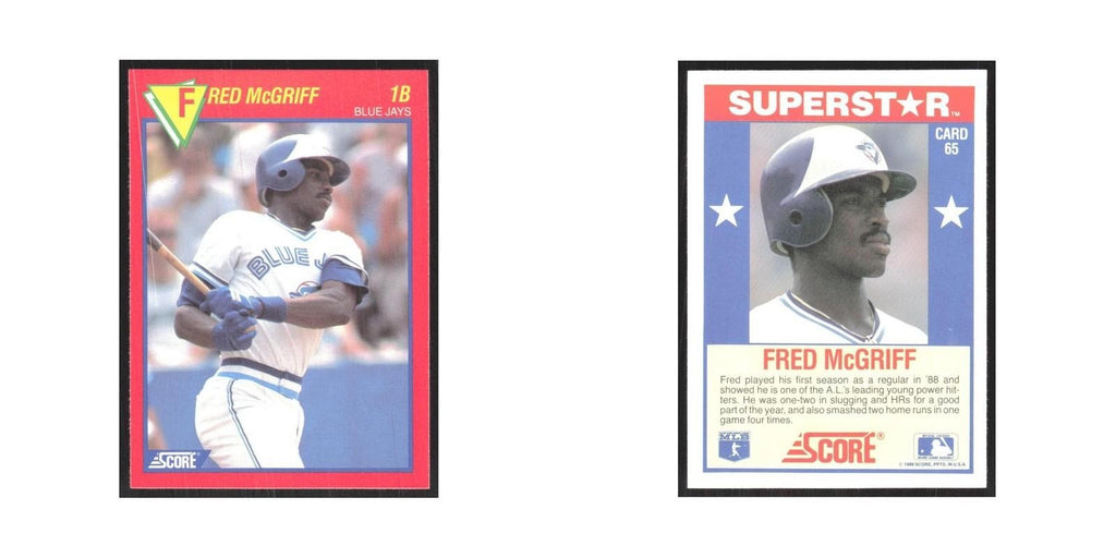 1989 Score Superstars Fred McGriff Blue Jays #65
