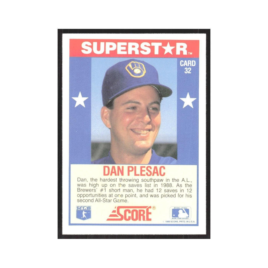 1989 Score Superstars Dan Plesac Brewers #32