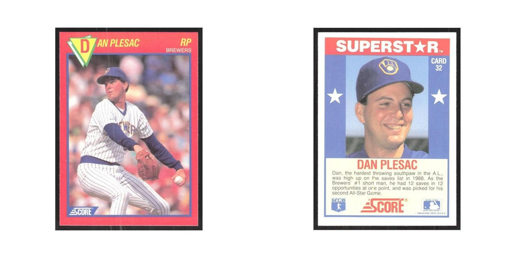 1989 Score Superstars Dan Plesac Brewers #32