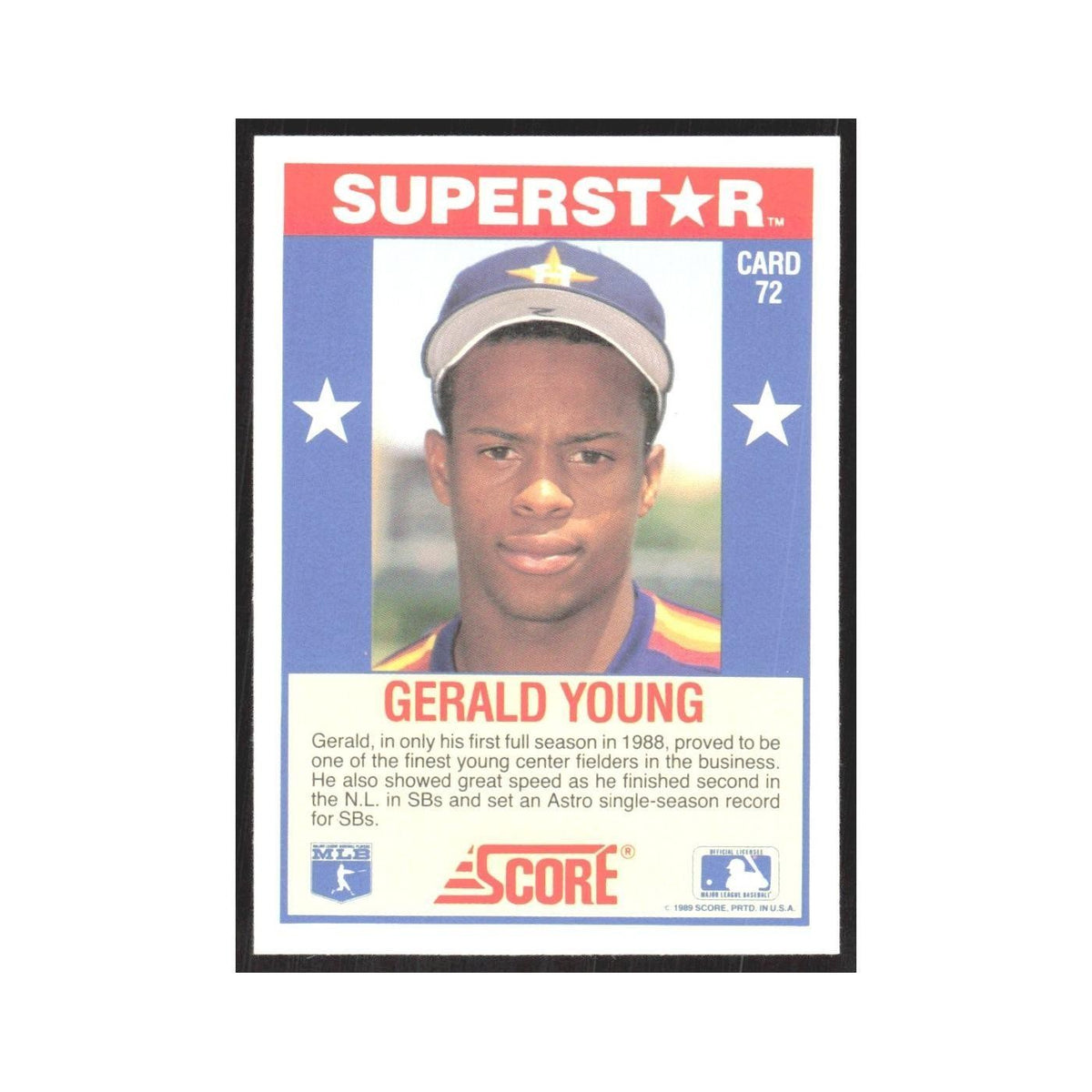 1989 Score Superstars Gerald Young Astros #72