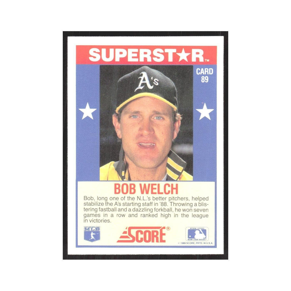 1989 Score Superstars Bob Welch Athletics #89