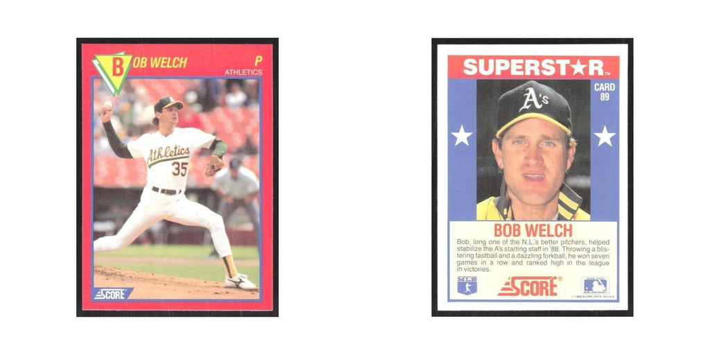 1989 Score Superstars Bob Welch Athletics #89