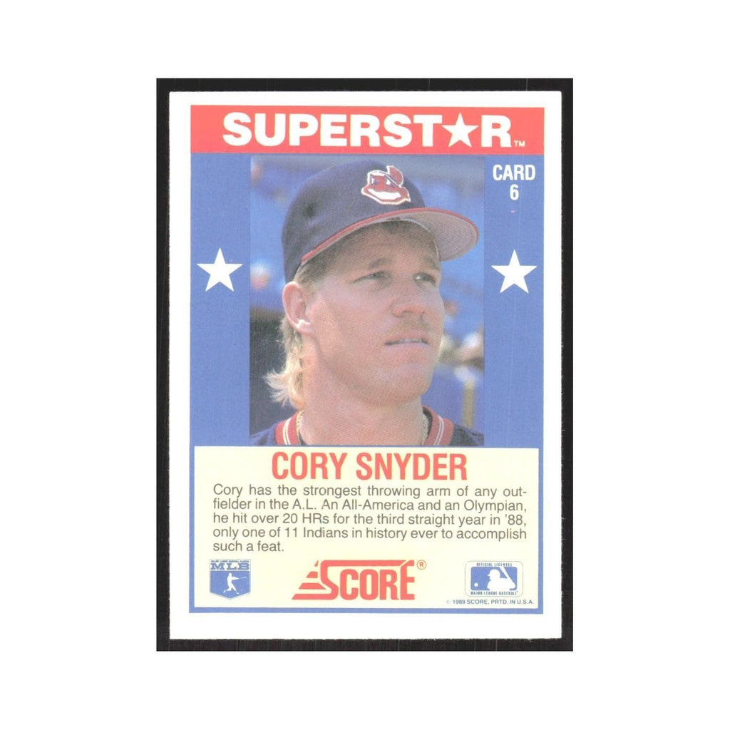 1989 Score Superstars Cory Snyder Indians #6
