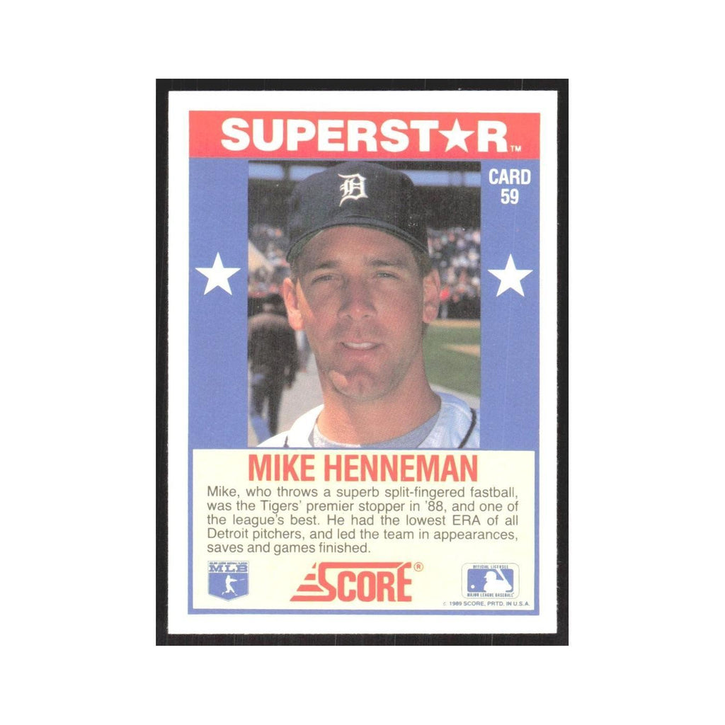 1989 Score Superstars Mike Henneman Tigers #59