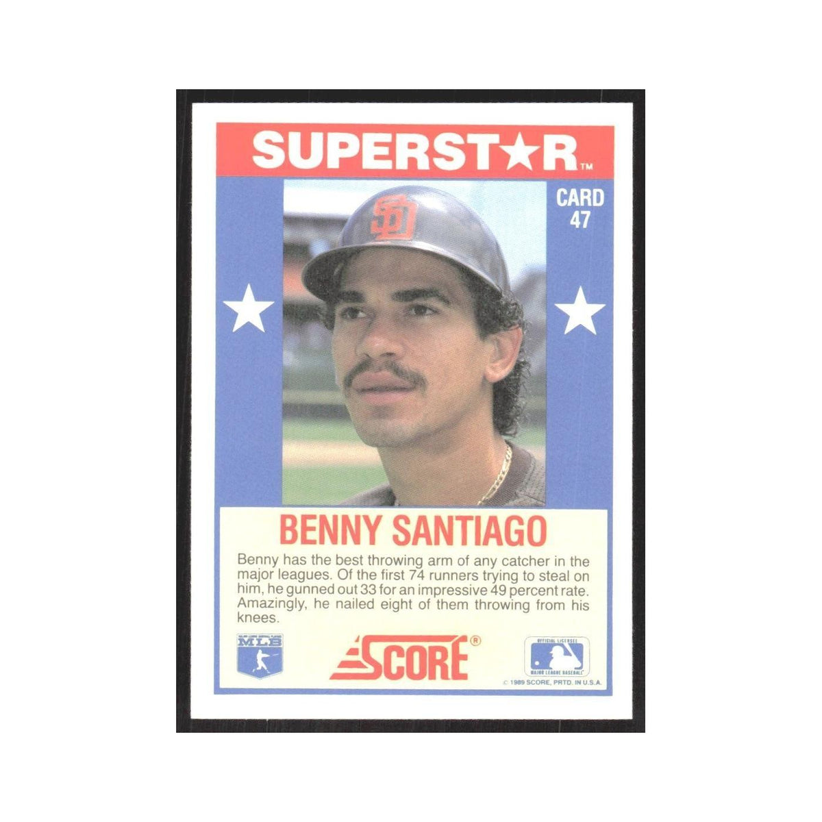 1989 Score Superstars Benny Santiago Padres #47