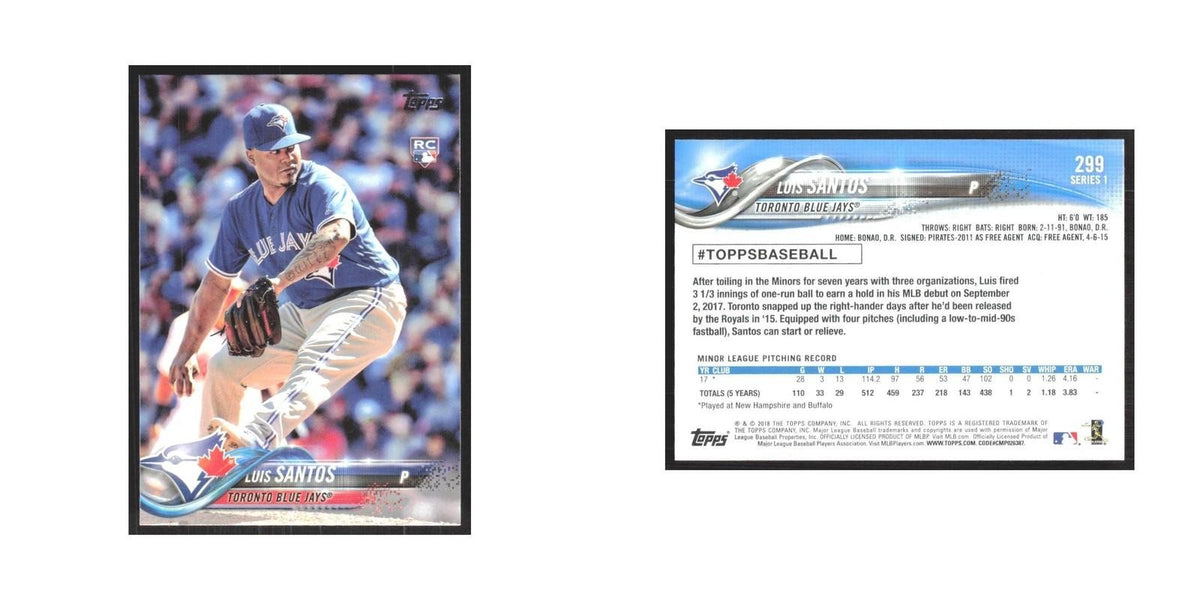 2018 Topps Luis Santos RC Blue Jays #299