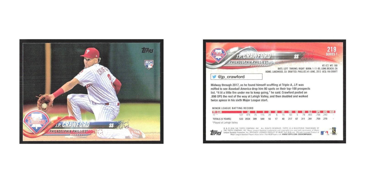 2018 Topps J.P. Crawford RC Phillies #219