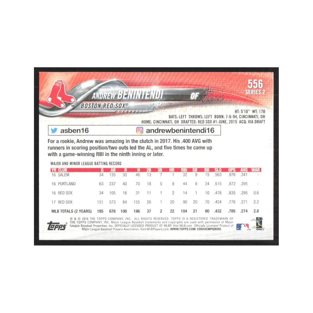 2018 Topps Andrew Benintendi Red Sox #556