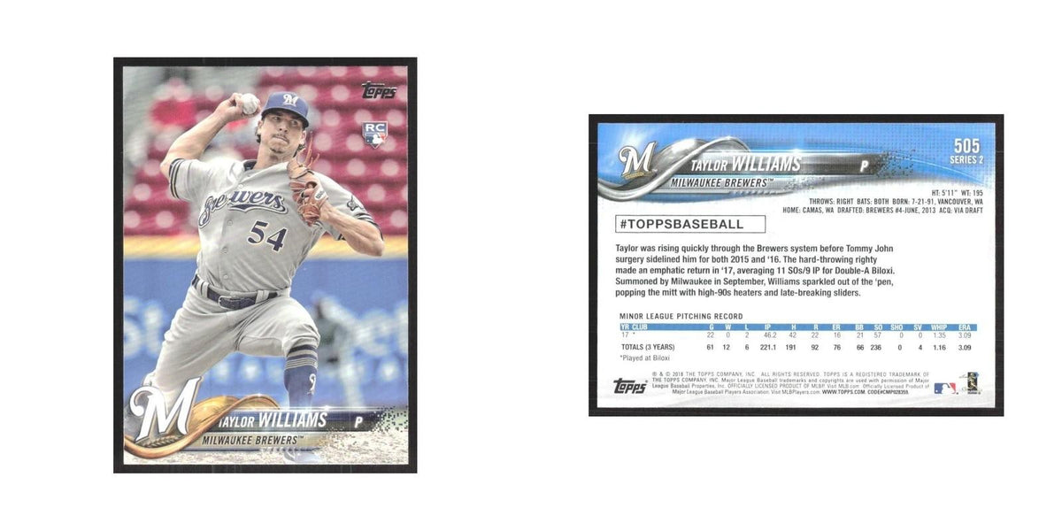 2018 Topps Taylor Williams RC Brewers #505