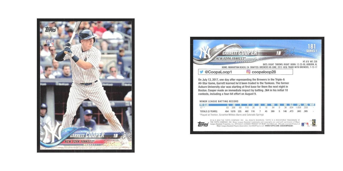 2018 Topps Garrett Cooper RC Yankees #181