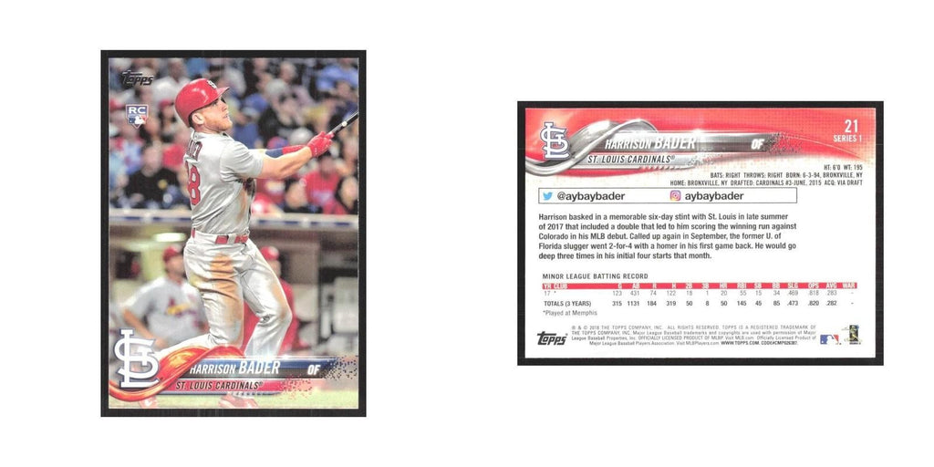 2018 Topps Harrison Bader RC Cardinals #21