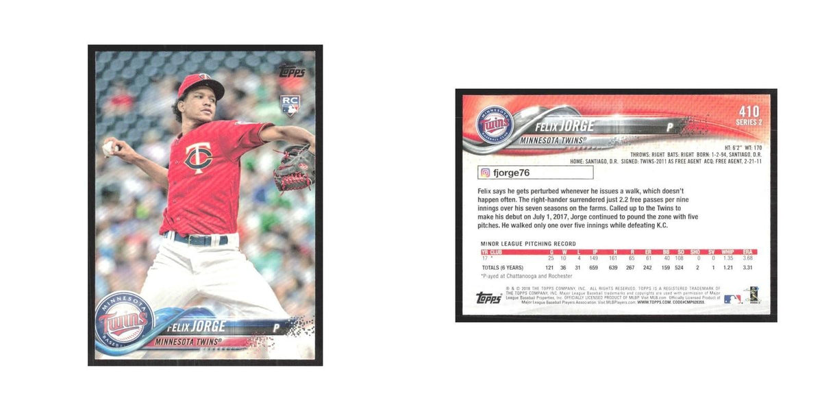 2018 Topps Felix Jorge RC Twins #410