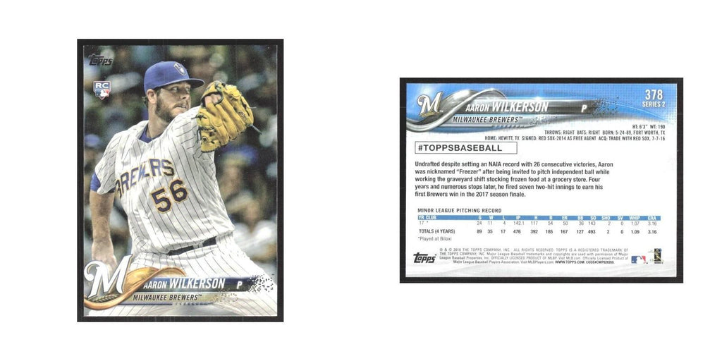 2018 Topps Aaron Wilkerson RC Brewers #378