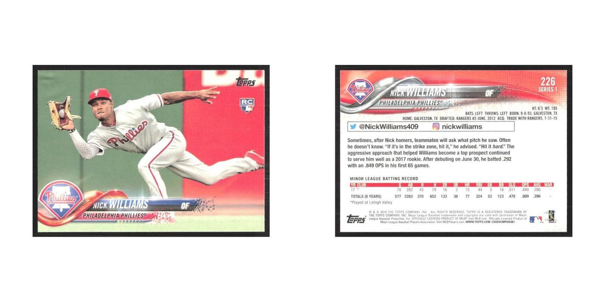 2018 Topps Nick Williams RC Phillies #226