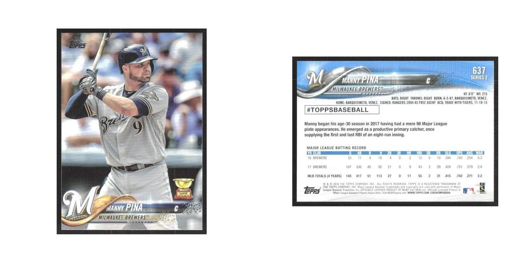 2018 Topps Manny Pina Brewers #637