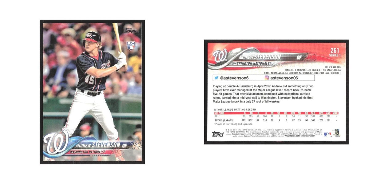 2018 Topps Andrew Stevenson RC Nationals #261