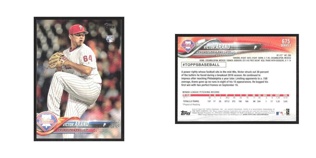 2018 Topps Victor Arano RC Phillies #675