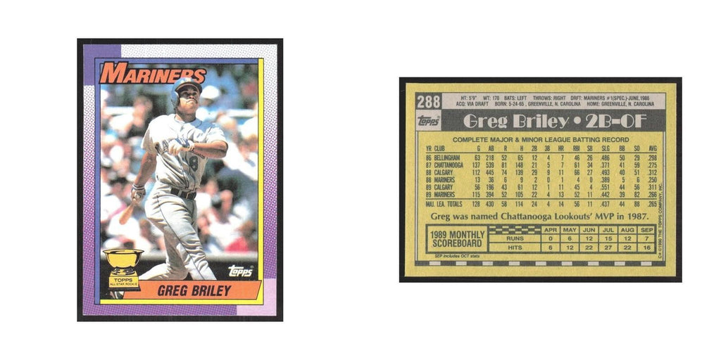 1990 Topps Greg Briley Mariners #288.0