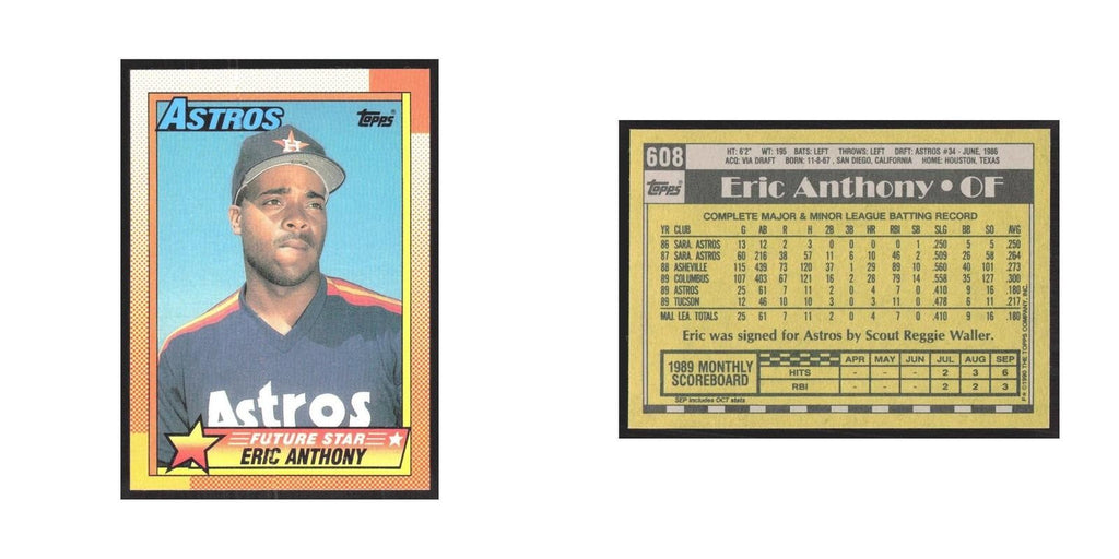 1990 Topps Eric Anthony Astros #608.0