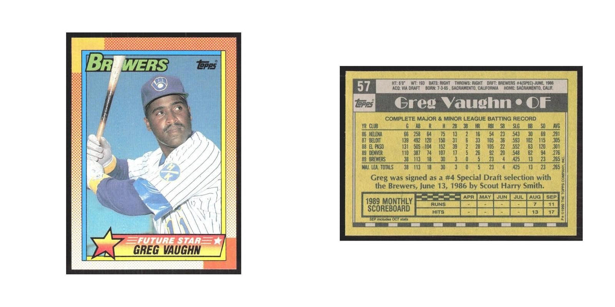 1990 Topps Greg Vaughn Brewers #57.0