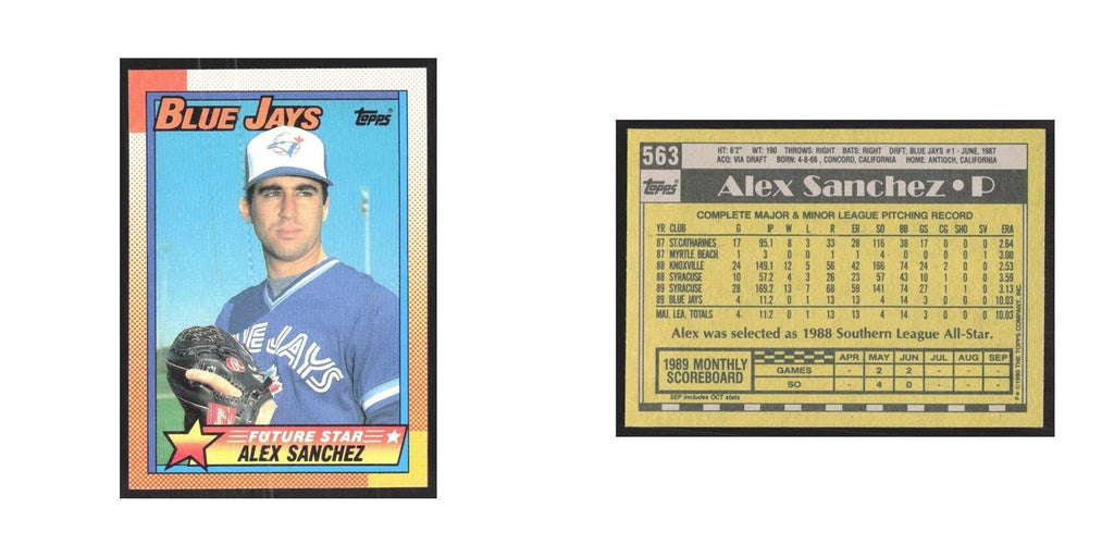 1990 Topps Alex Sanchez Blue Jays #563.0