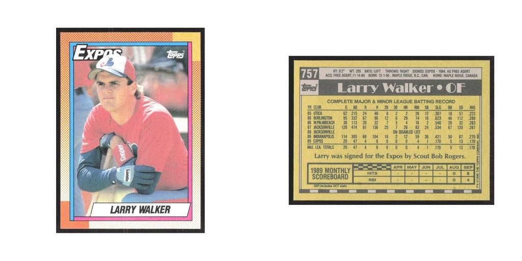 1990 Topps Larry Walker Montreal Expos #757.0