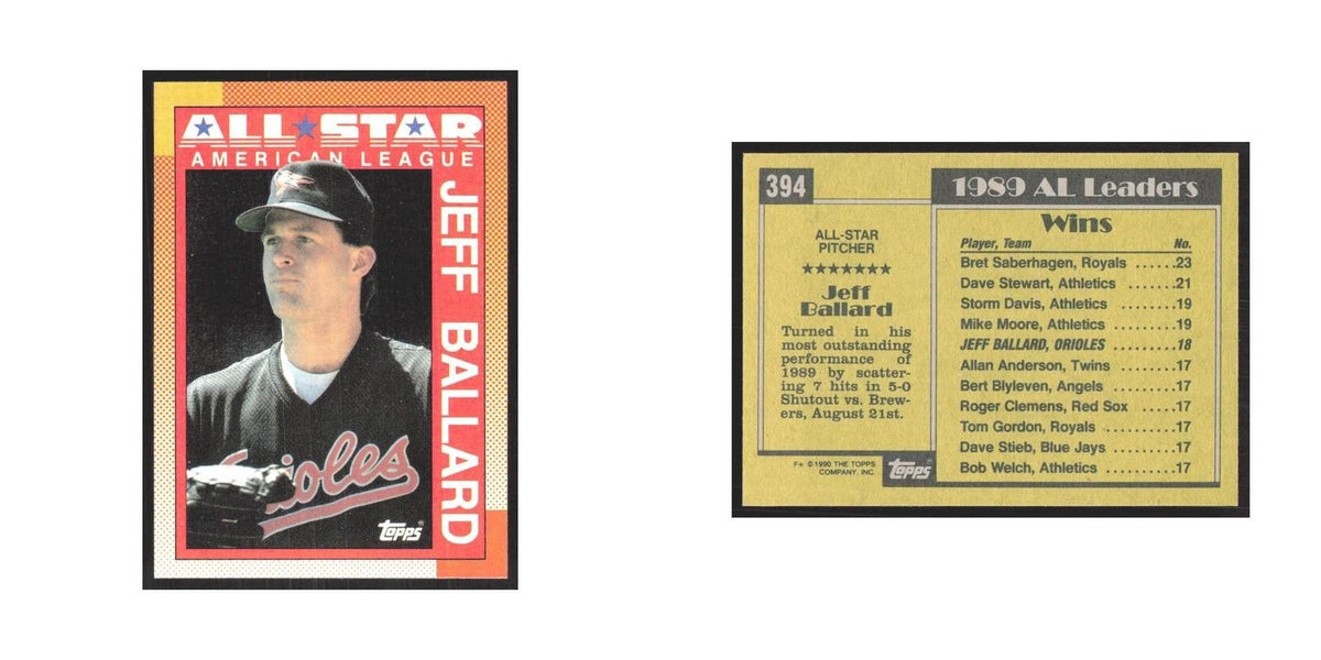1990 Topps Jeff Ballard Orioles #394.0