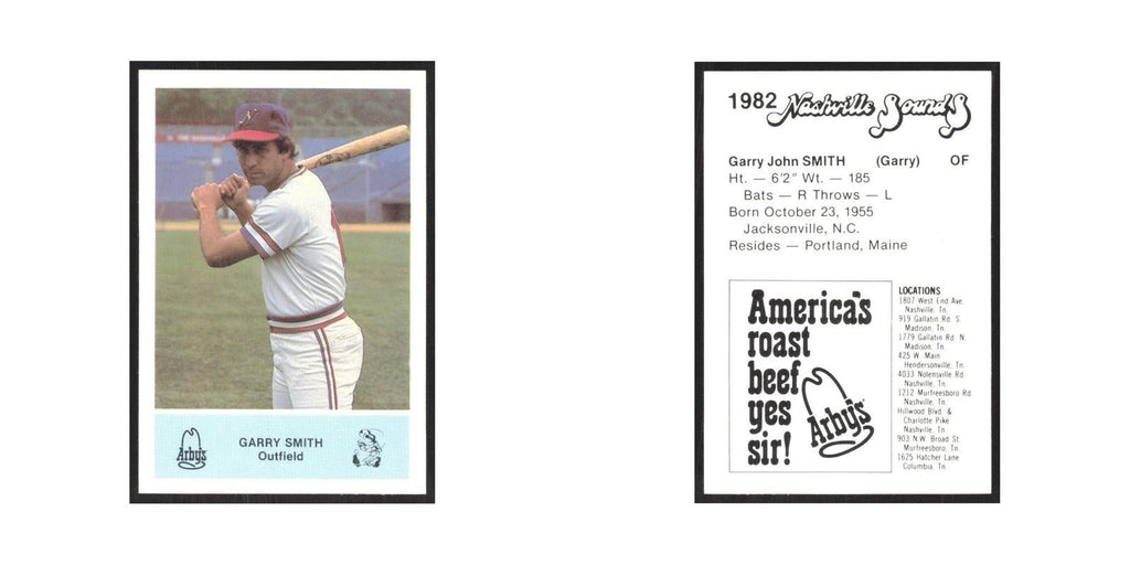 1982 Arbys Minor Leage Garry Smith Nashville Sounds #nan
