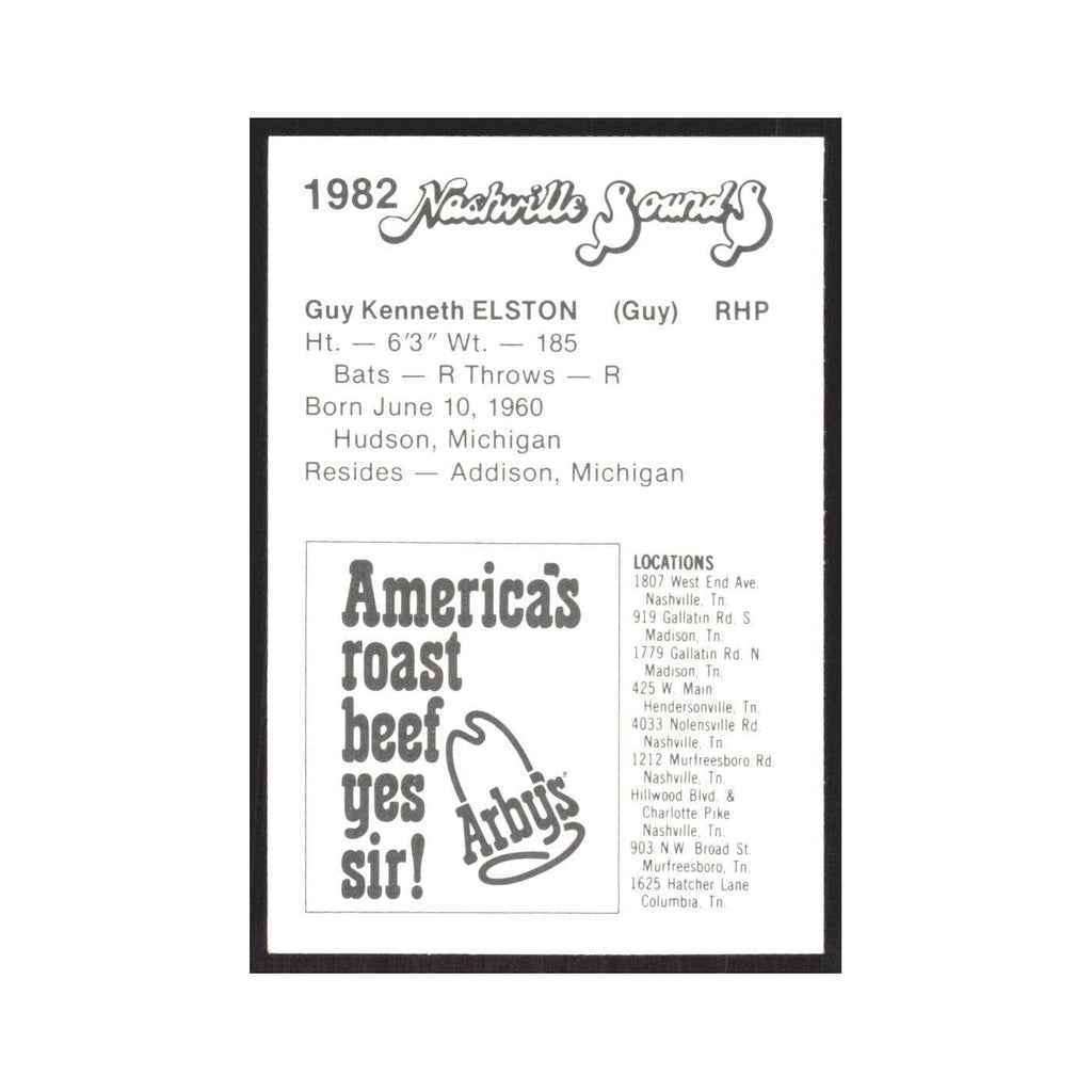 1982 Arbys Minor Leage Guy Elston Nashville Sounds #nan