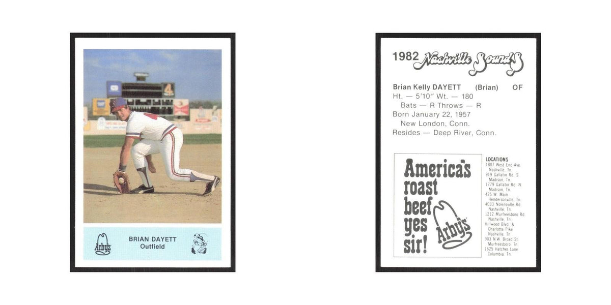 1982 Arbys Minor Leage Brian Dayett Nashville Sounds #nan
