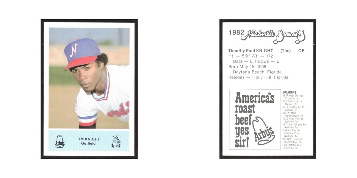 1982 Arbys Minor Leage Tim Knight Nashville Sounds #nan