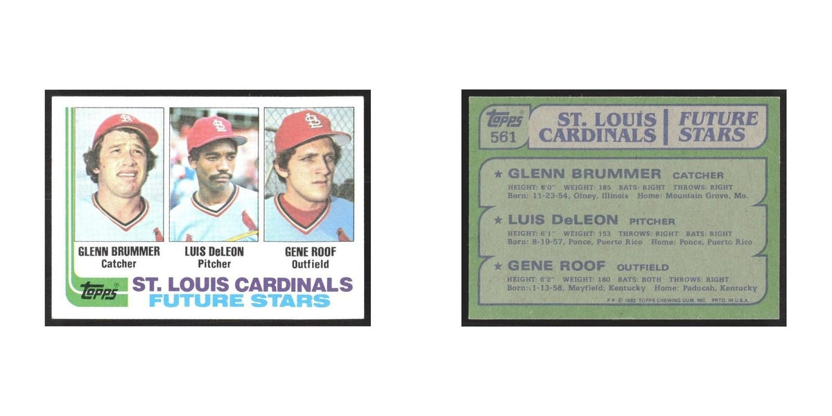 1982 Topps Glenn Brummer/Luis DeLeon/Gene Roof Cardinals #561