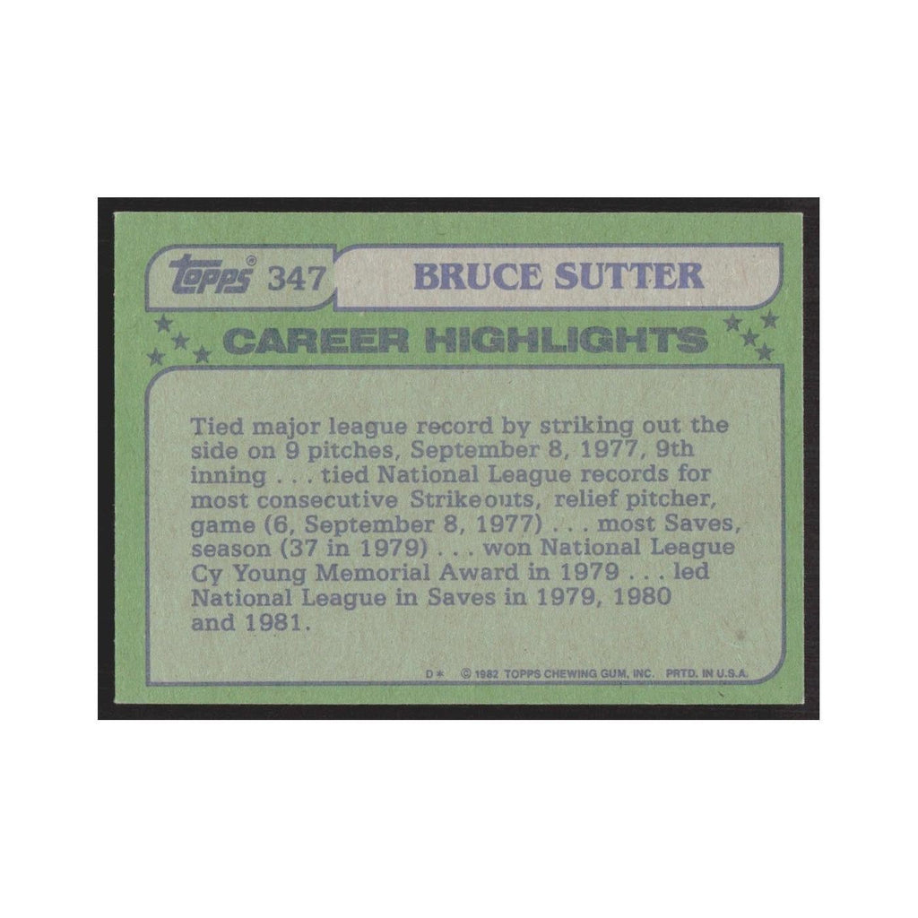 1982 Topps Bruce Sutter Cardinals #347