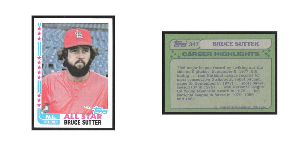 1982 Topps Bruce Sutter Cardinals #347