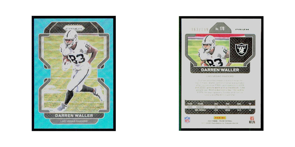 2021 Panini Prizm Blue Wave Darren Waller 163/199 Raiders #178