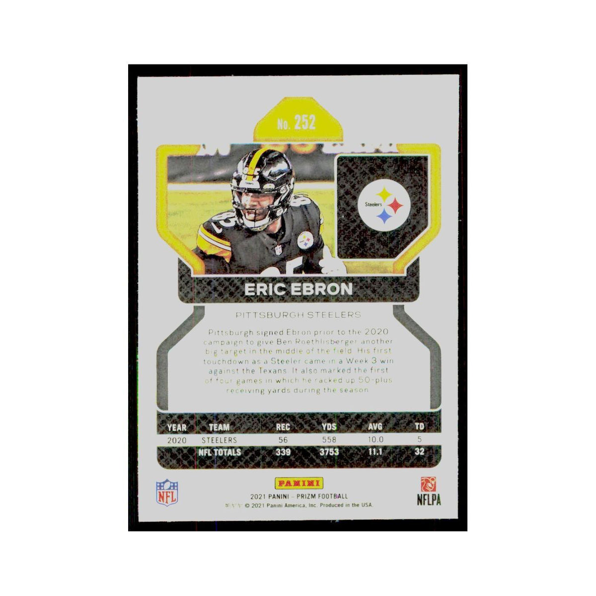 2021 Panini Prizm Eric Ebron Steelers #252