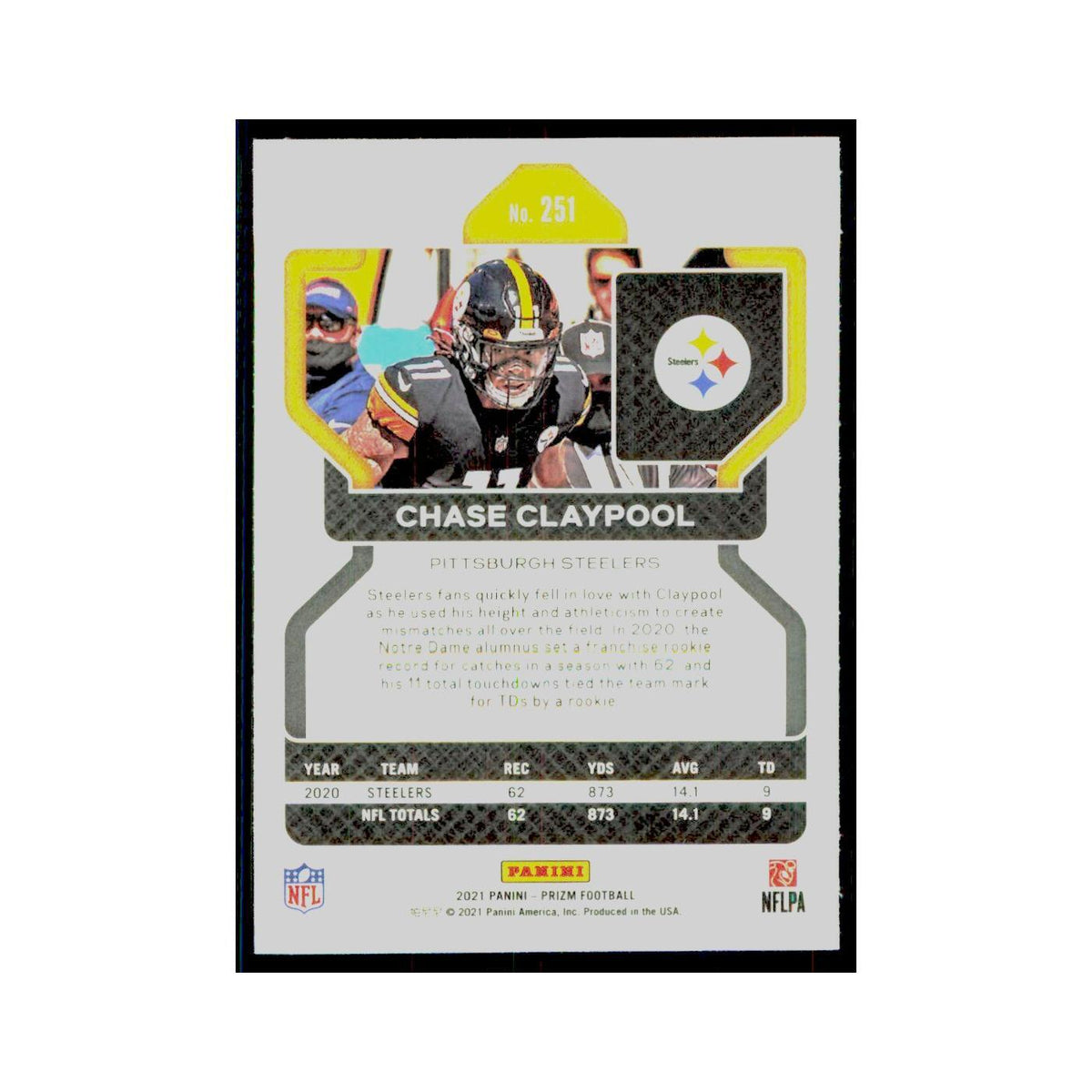 2021 Panini Prizm Chase Claypool Steelers #251