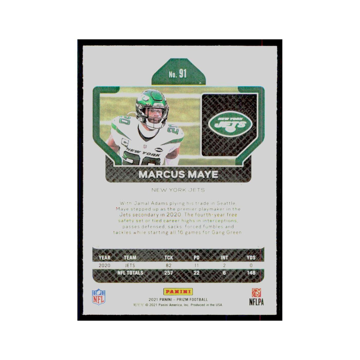 2021 Panini Prizm Marcus Maye Jets #91