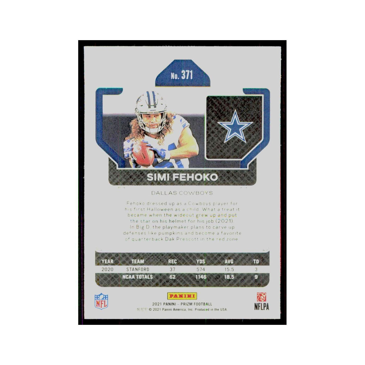 2021 Panini Prizm Simi Fehoko RC Cowboys #371