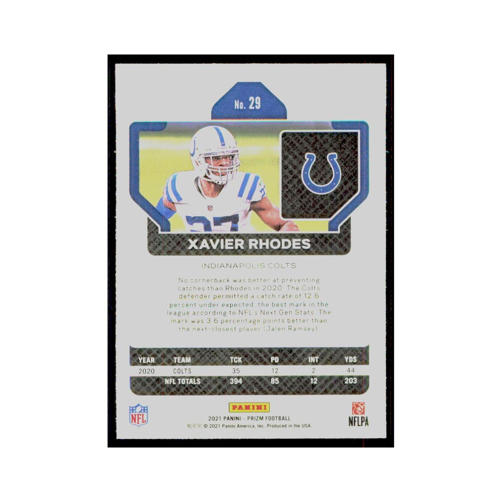 2021 Panini Prizm Xavier Rhodes Colts #29
