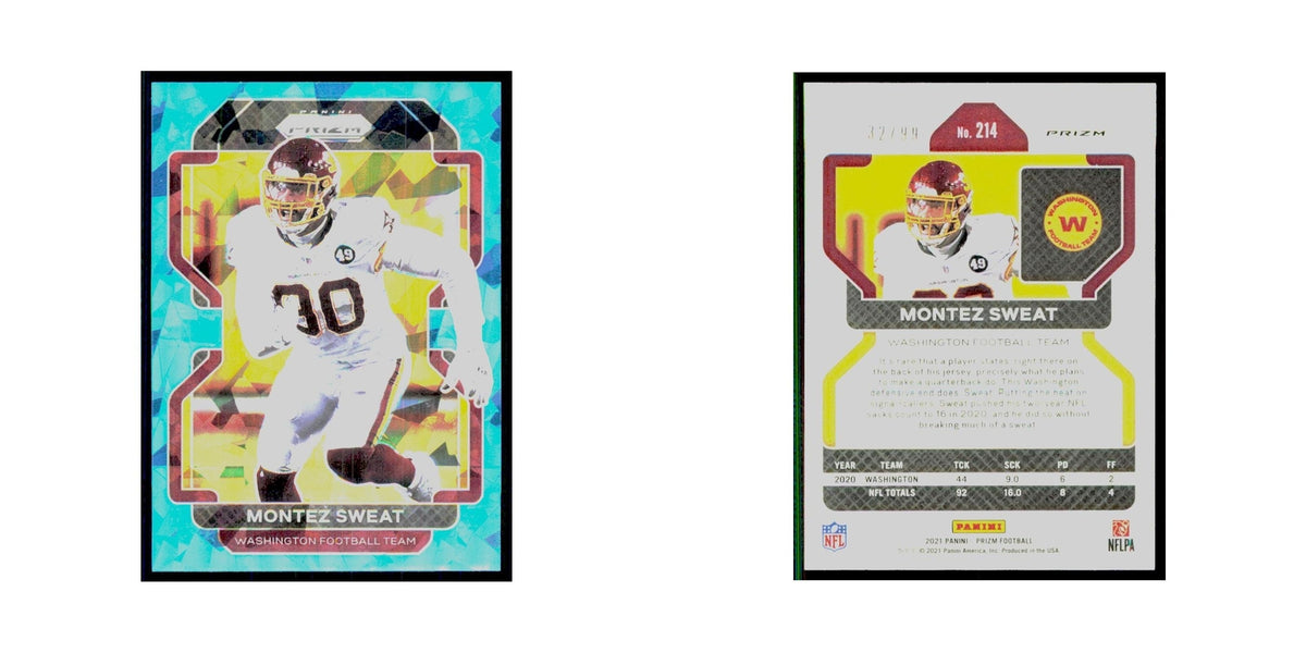 2021 Panini Prizm Cracked Montez Sweat 32/99 Washington Football Team #214