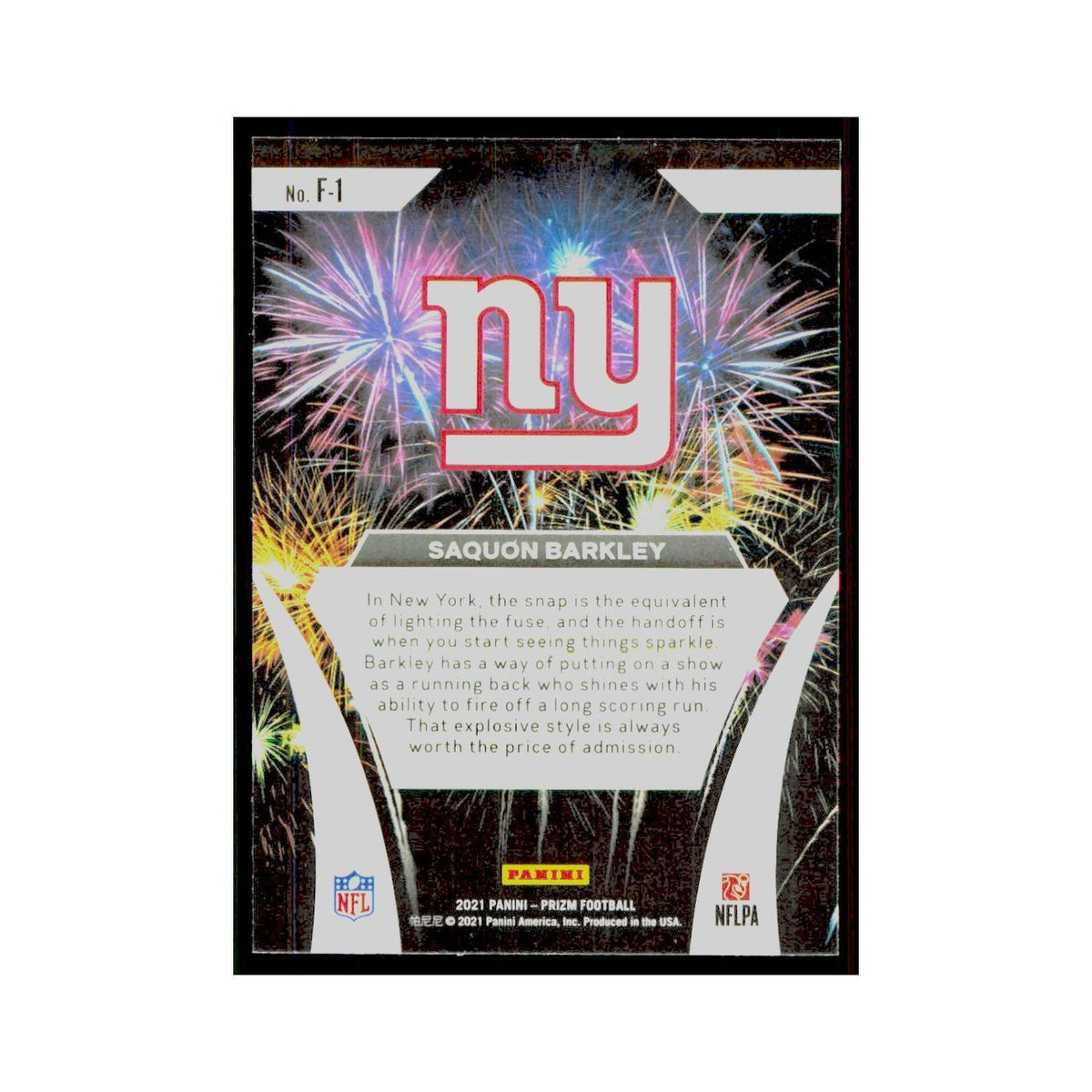 2021 Panini Prizm Fireworks Saquon Barkley Giants #F-1