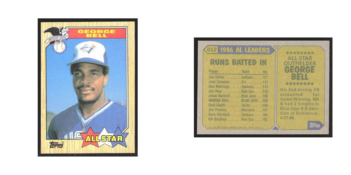 1987 Topps George Bell Blue Jays #612