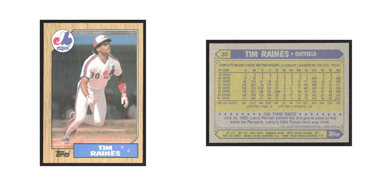 1987 Topps Tim Raines Montreal Expos #30