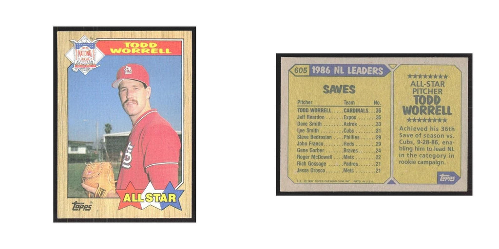 1987 Topps Todd Worrell Cardinals #605