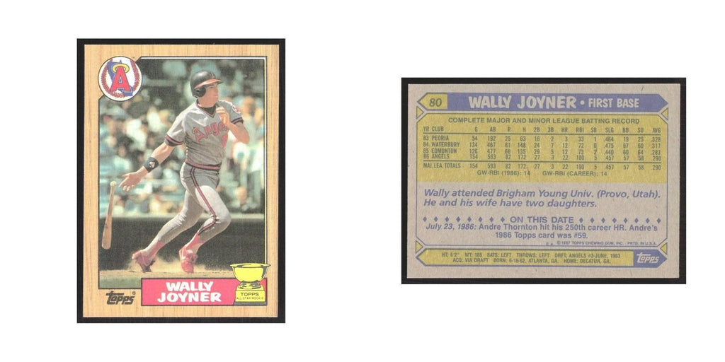 1987 Topps Wally Joyner Angels #80