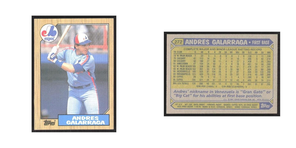 1987 Topps Andres Galarraga Montreal Expos #272